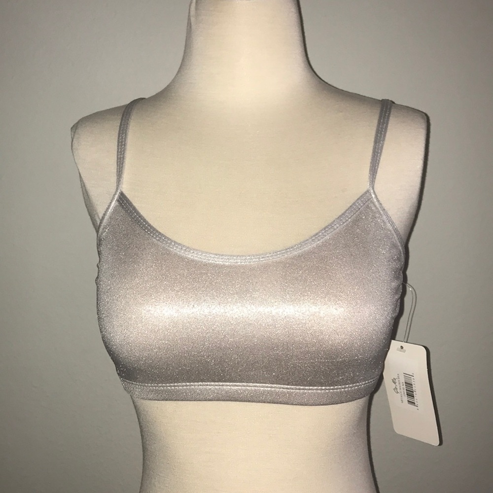 SILVER METALLIC BRA
